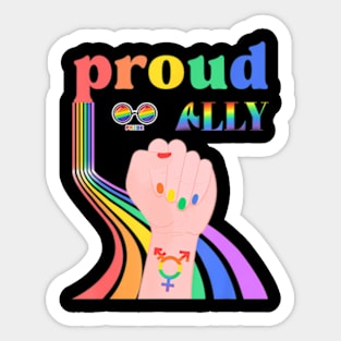 Proud Ally LGBTQ+  Gay Pride Month Cute Sticker